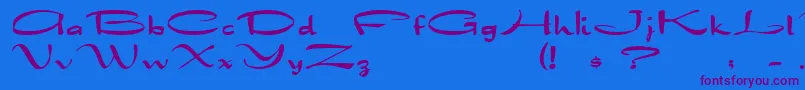 Fonte Drakkar – fontes roxas em um fundo azul