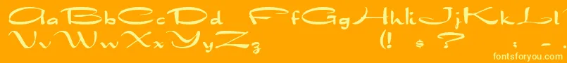 Drakkar Font – Yellow Fonts on Orange Background