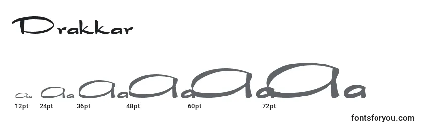 Размеры шрифта Drakkar