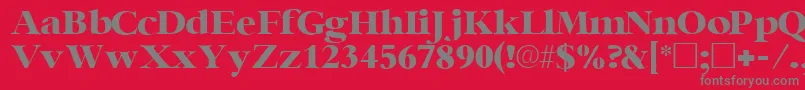 Fonte IngenuesskRegular – fontes cinzas em um fundo vermelho