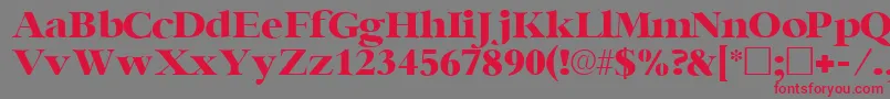フォントIngenuesskRegular – 赤い文字の灰色の背景