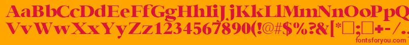 IngenuesskRegular Font – Red Fonts on Orange Background