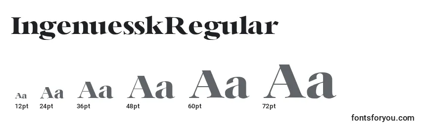 Размеры шрифта IngenuesskRegular