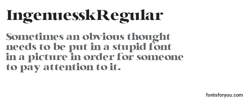 Review of the IngenuesskRegular Font