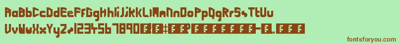 CuttingEdgeLightspeed2 Font – Brown Fonts on Green Background