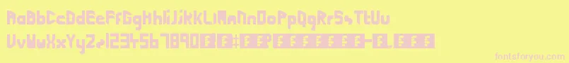 CuttingEdgeLightspeed2-fontti – vaaleanpunaiset fontit keltaisella taustalla