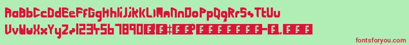 CuttingEdgeLightspeed2-fontti – punaiset fontit vihreällä taustalla