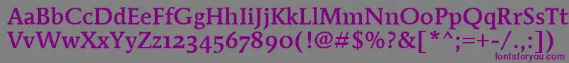 Шрифт MendozaRmnMdOsItcTtMedium – фиолетовые шрифты на сером фоне