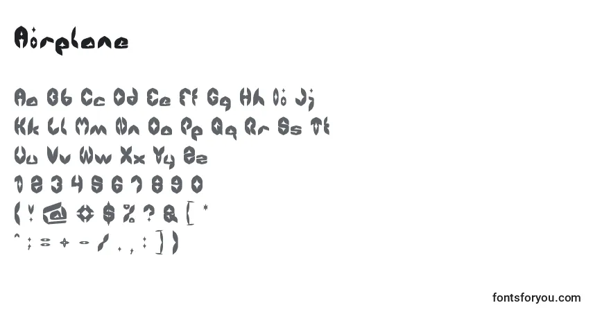 Airplane-fontti – aakkoset, numerot, erikoismerkit