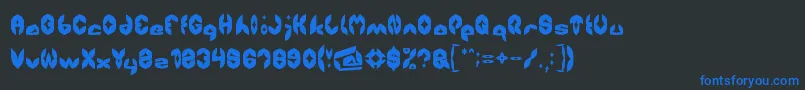 Airplane Font – Blue Fonts on Black Background