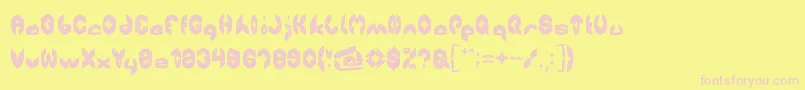 Airplane Font – Pink Fonts on Yellow Background