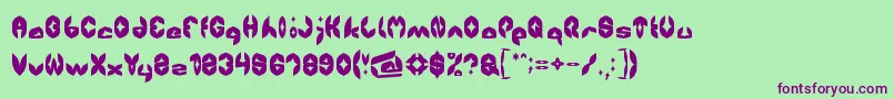 Airplane Font – Purple Fonts on Green Background