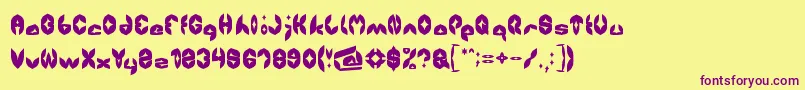 Airplane Font – Purple Fonts on Yellow Background