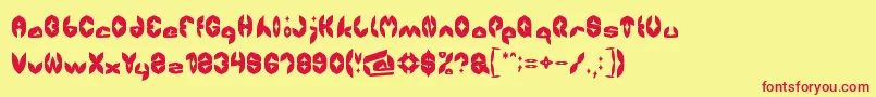 Airplane Font – Red Fonts on Yellow Background