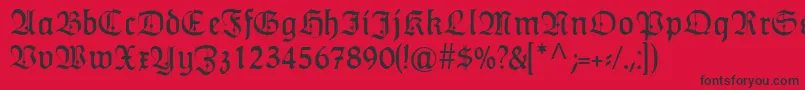 HumboldtfrakturZier Font – Black Fonts on Red Background