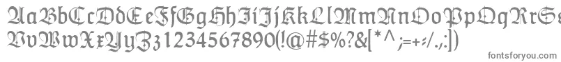 HumboldtfrakturZier-fontti – harmaat kirjasimet valkoisella taustalla