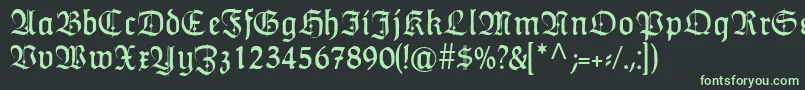 HumboldtfrakturZier Font – Green Fonts on Black Background