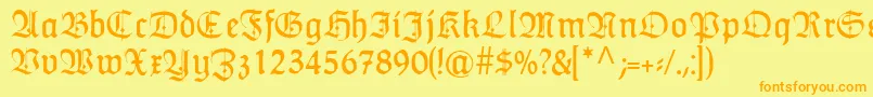 HumboldtfrakturZier Font – Orange Fonts on Yellow Background