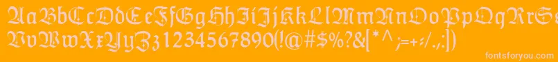 フォントHumboldtfrakturZier – オレンジの背景にピンクのフォント