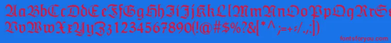 HumboldtfrakturZier Font – Red Fonts on Blue Background