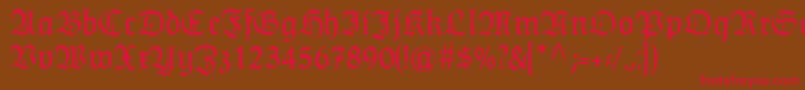 HumboldtfrakturZier Font – Red Fonts on Brown Background