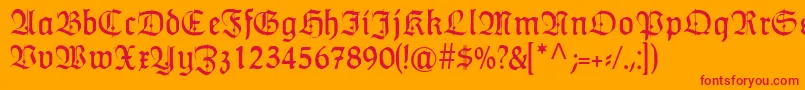 HumboldtfrakturZier Font – Red Fonts on Orange Background