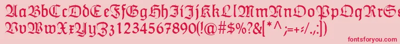 HumboldtfrakturZier Font – Red Fonts on Pink Background