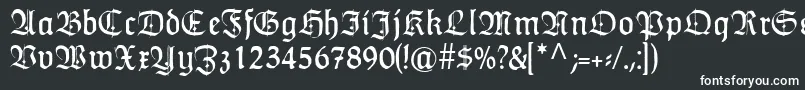 フォントHumboldtfrakturZier – 黒い背景に白い文字