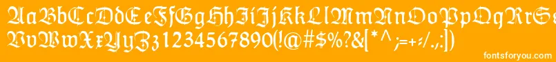 Шрифт HumboldtfrakturZier – белые шрифты на оранжевом фоне