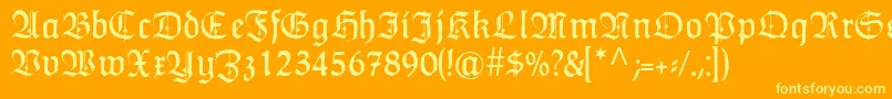 HumboldtfrakturZier Font – Yellow Fonts on Orange Background