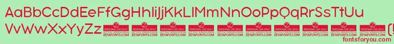 BubbleboddyneueLightTrial Font – Red Fonts on Green Background