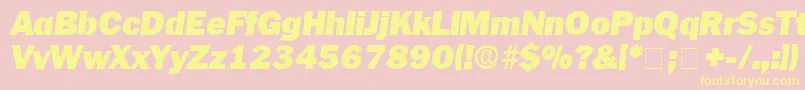 PaschDisplaySsiItalic-Schriftart – Gelbe Schriften auf rosa Hintergrund