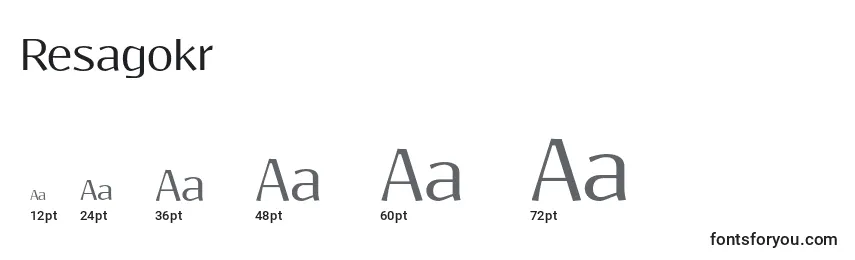 Größen der Schriftart Resagokr