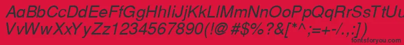 CyrillichelvetItalic Font – Black Fonts on Red Background