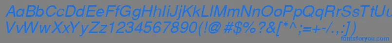 CyrillichelvetItalic Font – Blue Fonts on Gray Background