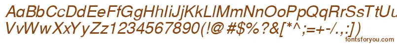 CyrillichelvetItalic-fontti – ruskeat fontit valkoisella taustalla