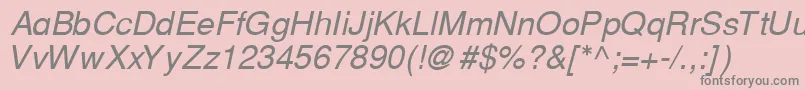 CyrillichelvetItalic Font – Gray Fonts on Pink Background