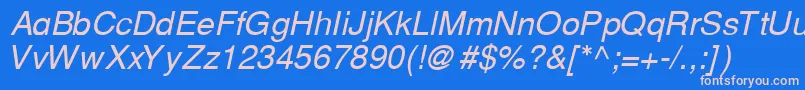 More about CyrillichelvetItalic Font CyrillichelvetItalic Font – Pink Fonts on Blue Background