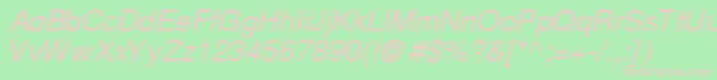 CyrillichelvetItalic Font – Pink Fonts on Green Background