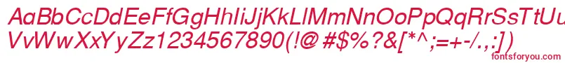 CyrillichelvetItalic Font – Red Fonts on White Background
