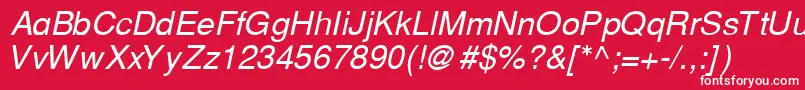 CyrillichelvetItalic Font – White Fonts on Red Background