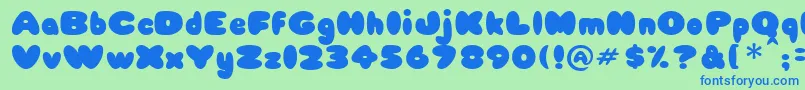 Babycake Font – Blue Fonts on Green Background