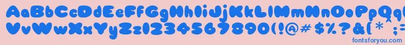 Babycake Font – Blue Fonts on Pink Background