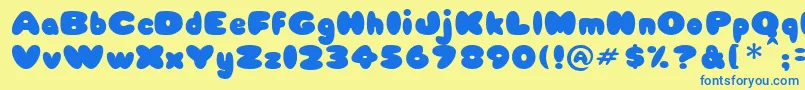 Babycake Font – Blue Fonts on Yellow Background