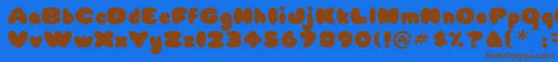 Babycake Font – Brown Fonts on Blue Background