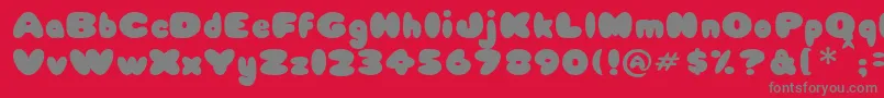 Babycake Font – Gray Fonts on Red Background