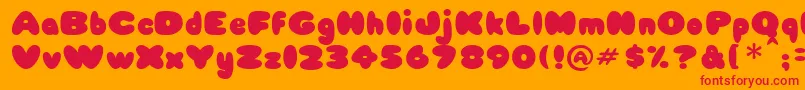 Babycake Font – Red Fonts on Orange Background