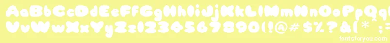 Babycake Font – White Fonts on Yellow Background