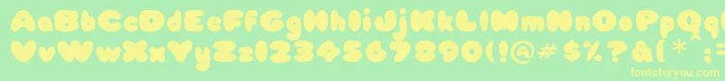 Babycake Font – Yellow Fonts on Green Background