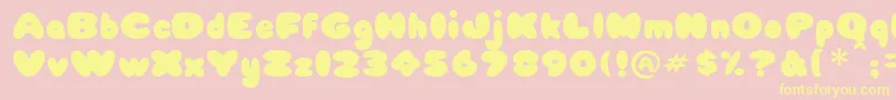 Babycake Font – Yellow Fonts on Pink Background